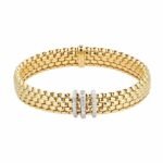18ct Yellow Gold Panorama Pave 0.23cttw Diamond Bracelet
